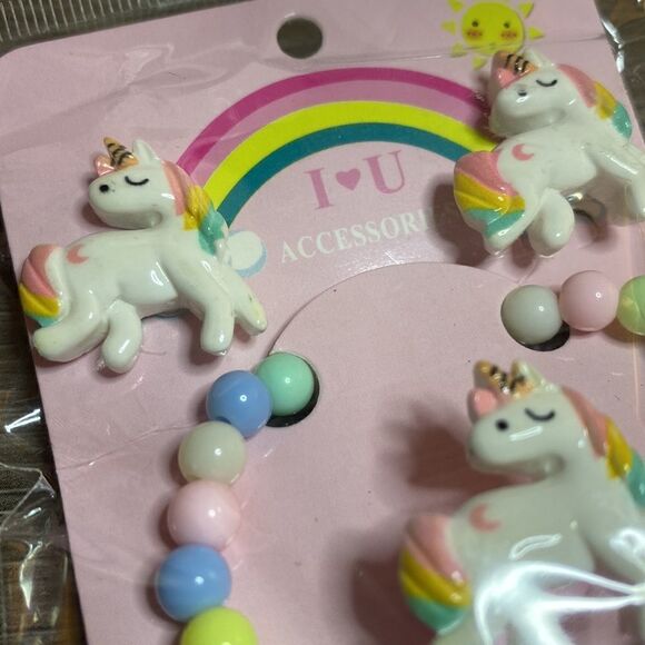 Pastel Rainbow Unicorn Jewelry Set - Picture 5 of 6
